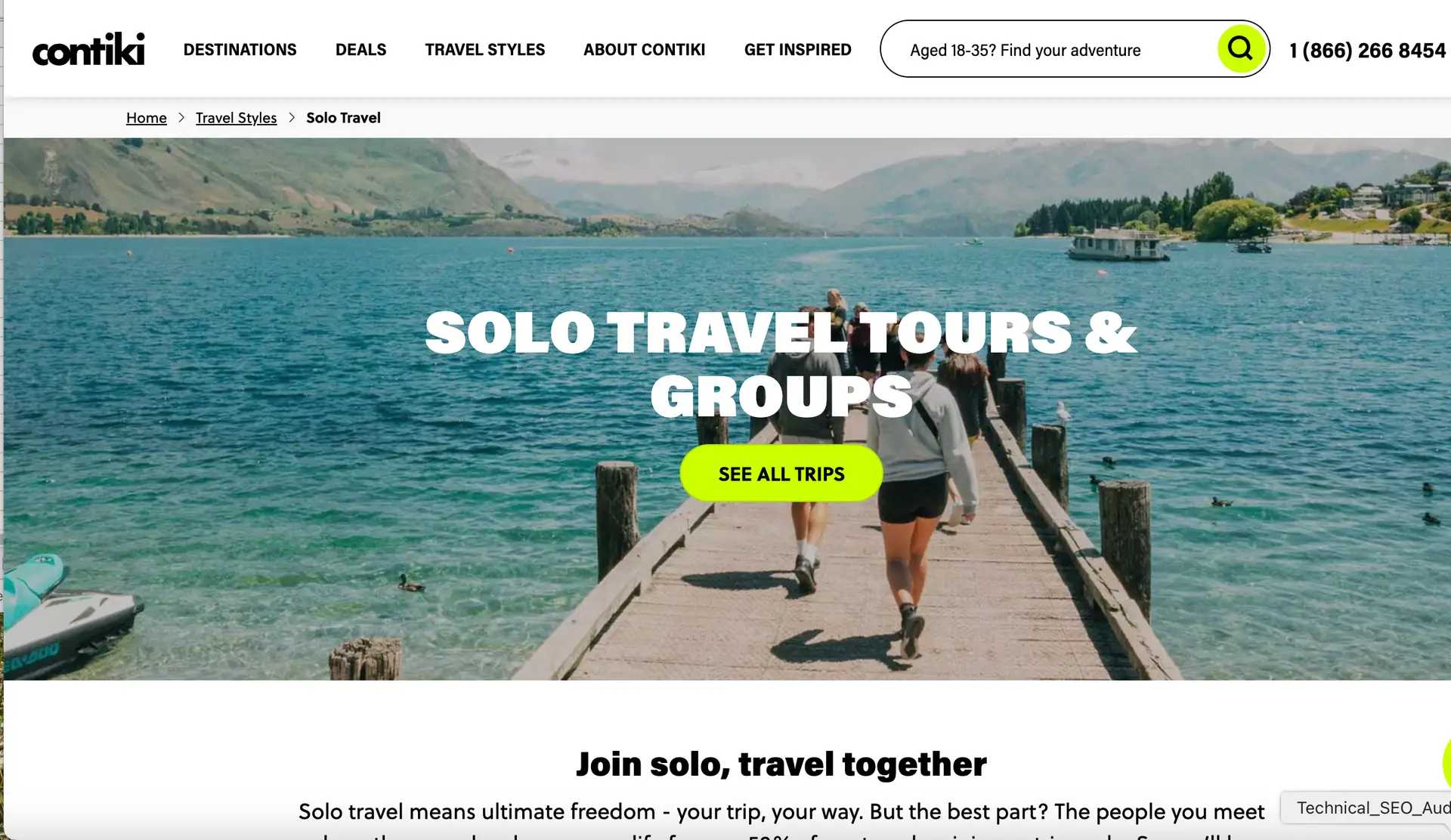 Contiki Solo Travel Tours